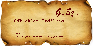 Göckler Szénia névjegykártya